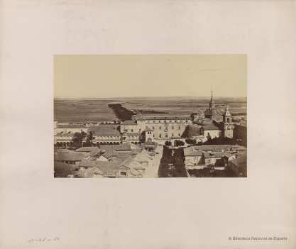 Vista del Palacio Arzobispal desde la torre de la Catedral. Fotografía Jean Laurent (ca 1870) BNE