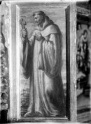 San Bernardo de Alzira, Angelo Nardi (ca 1620) Fotografía del Archivo Moreno. Aparece con la cruz y señalándose el corazón